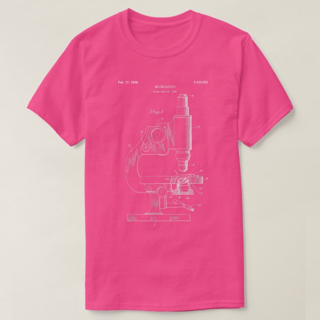 Camiseta Vintage Science Microscope Blueprint Shirt - Scien (Frente do Design)