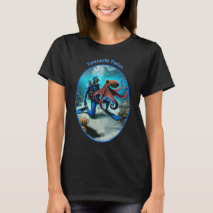 Camiseta Vintage SCUBA Diver Dancing with a Big Octopus URM