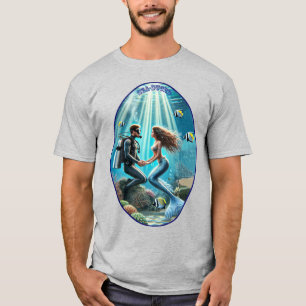 Camiseta Vintage SCUBA Merge Diver com uma Sereid URM