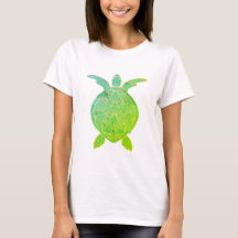 Vintage Sea Turtle Design Verde