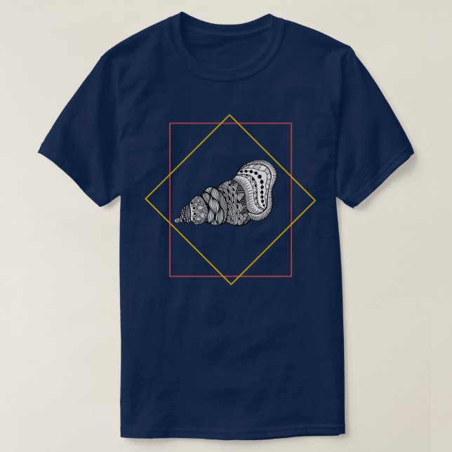 Camiseta Vintage Seashell Design (Frente do Design)