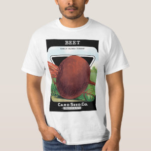 Camiseta Vintage Seed Packet Label Art, Beet Vegetables
