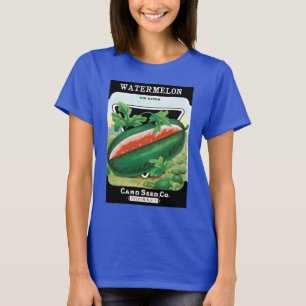 Camiseta Vintage Seed Packet Label Art, Watermelons Fruta