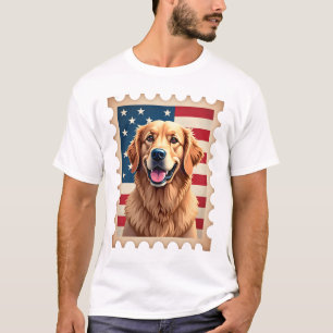 Camiseta Vintage Selo do Golden Retriever Patrióti