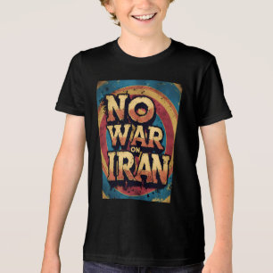 Camiseta Vintage "Sem guerra com o Irã" Resiste a Paz Retro