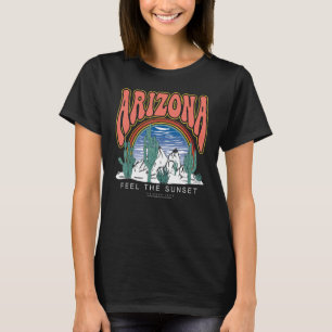 Camiseta Vintage Sente Deserto Sunset Estado Montanha Cactu