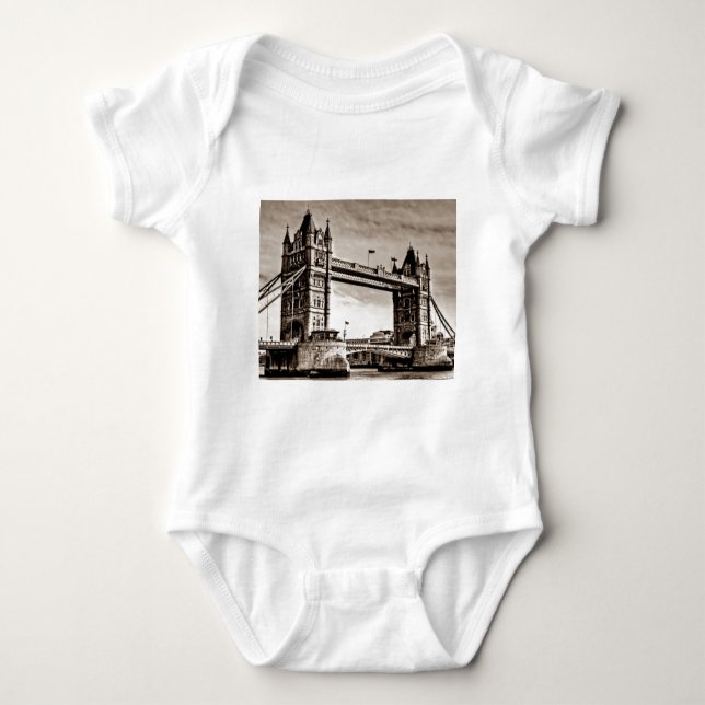 Camiseta Vintage Sepia London Tower Bridge (Frente)