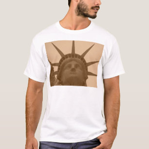 Camiseta Vintage Sepia Tone Estátua da Liberdade
