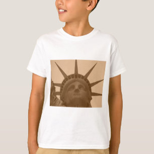 Camiseta Vintage Sepia Tone Estátua da Liberdade