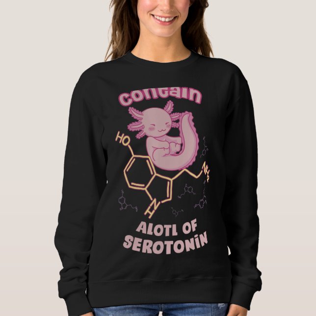 Camiseta Vintage Serotonin Molecule Com Axolotl Pun Chemic (Frente)