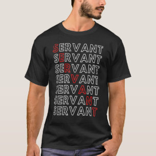 Camiseta Vintage Servant Red And White Design