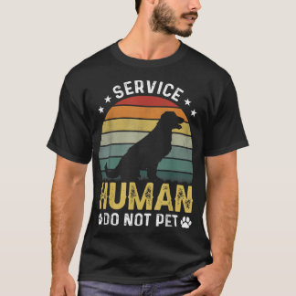Camiseta Vintage ServiceHuman Design Não Pet Engraçado Dog