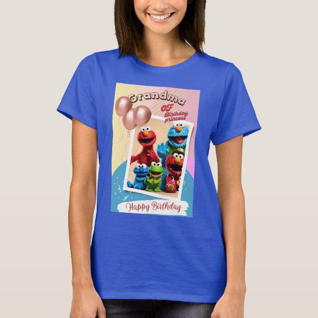 camiseta vintage sesame chracters para avó de (Frente)