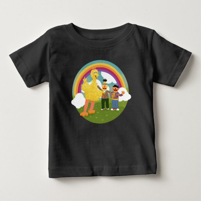 Camiseta Vintage Sesame Street Amigos Rainbow (Frente)