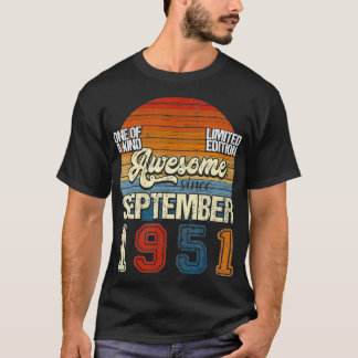Camiseta Vintage SETEMBRO 1951 69 Anos 69 Anos Aniversário