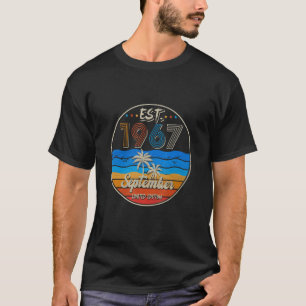 Camiseta Vintage Setembro De 1967 55º Nascer De Aniversário