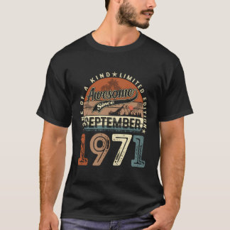 Camiseta Vintage, Setembro De 1971, 52 Anos De Idade, 52º A