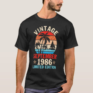 Camiseta Vintage setembro de 1986 Happy Birthday, 36 Anos L