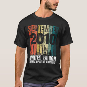 Camiseta Vintage Setembro De 2010 Bday Graphic 11 Year 11