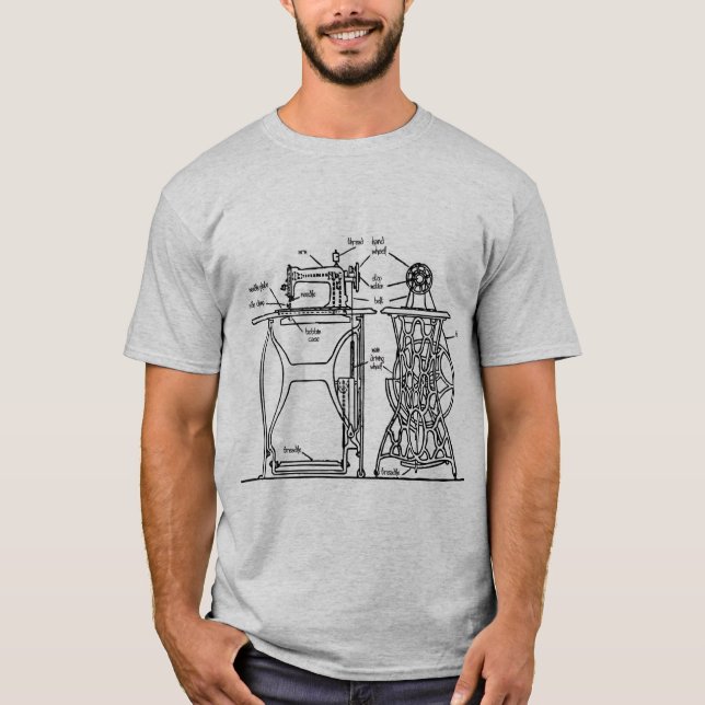 Camiseta Vintage Sewing Machine (Frente)