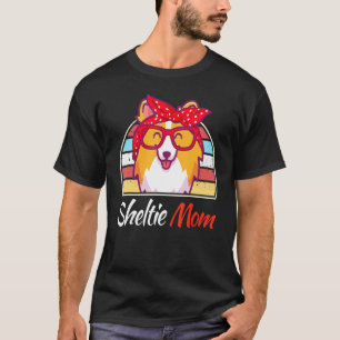 Camiseta Vintage Sheltie Mãe Shetland Sheepdog Mama Dog