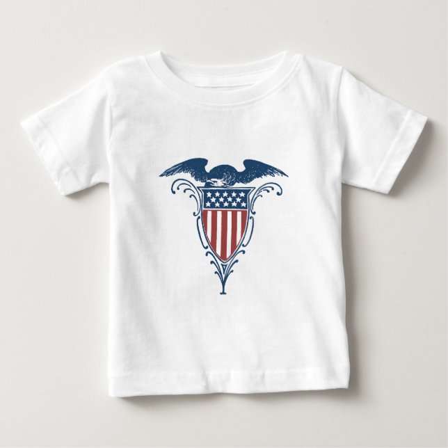 Camiseta Vintage Shield Red White Blue American Eagers (Frente)