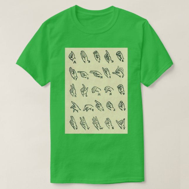 Camiseta Vintage Sign Language Chart (Frente do Design)
