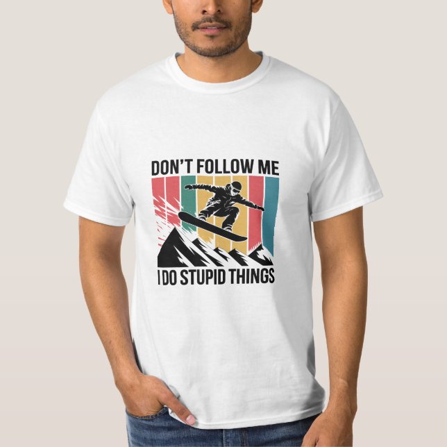 Camiseta Vintage Silhueta de Snowboarder (Frente)