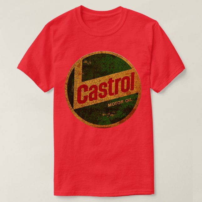 Camiseta vintage - Sinal de óleo batido pelo tempo (Frente do Design)