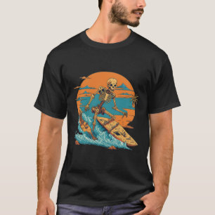 Camiseta Vintage skeleton Beach surfer