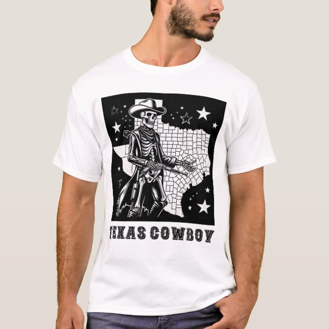 CAMISETA VINTAGE SKELETON COWBOY (Frente)