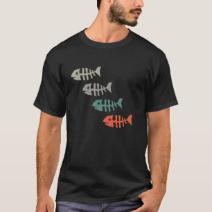 Camiseta Vintage Skeleton Fish Halloween T shirts Multi Col