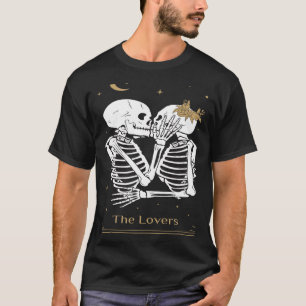 Camiseta Vintage Skeleton Kissing Gótico Occulto Tarot Ca
