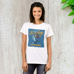 Camiseta Vintage Skeleton surfing California Beach