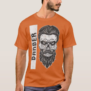 Camiseta Vintage Skull com Beard Barber presente