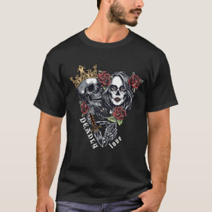 Camiseta Vintage Skull e rosas, Amor Mortal,StreetWear