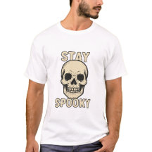Camiseta Vintage Skull Stay Spooky, Estilo Tatuage