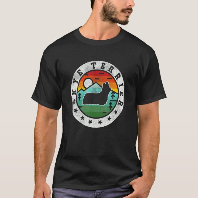 Camiseta Vintage Skye Terrier Retro Cog Mãe Pai (Frente)