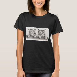 Camiseta Vintage Sleeping Cats Lithógrafo, 1874