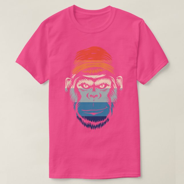 Camiseta Vintage Smiling Gorilla (Frente do Design)