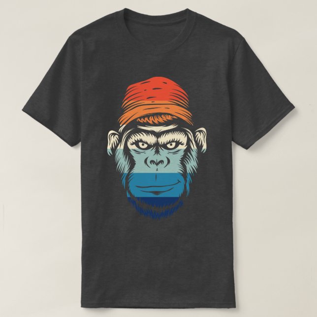 Camiseta Vintage Smiling Gorilla (Frente do Design)