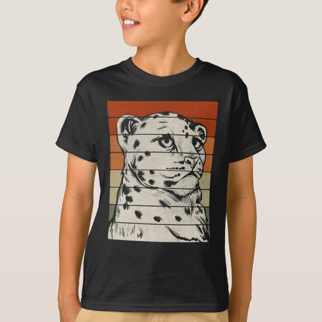 Camiseta Vintage Snow Leopard Cuide Animal (Frente)