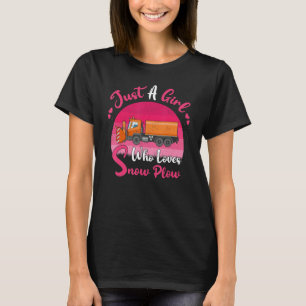 Camiseta Vintage Snow Plow Apenas Uma Menina Que Ama Neve P