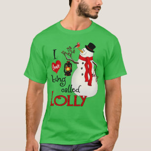 Camiseta Vintage Snowflakes Snowman Eu Adoro Ser Chamado Lo