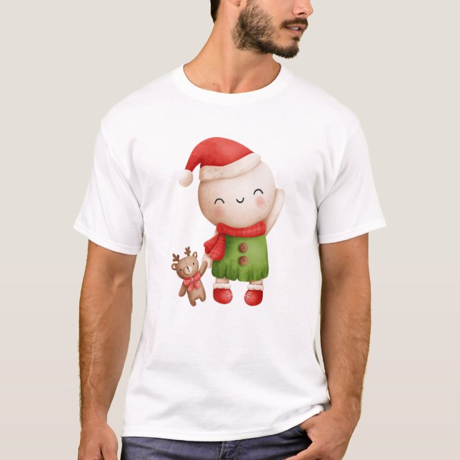 Camiseta Vintage Snowman, Família Engraçada de Natal (Frente)