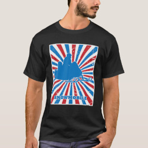 Camiseta Vintage Snowmobile Rider Red White Strips Su