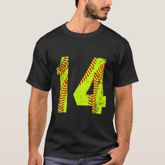 Camiseta Vintage Softball 14 Jersey Number