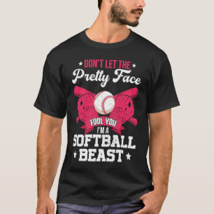 Camiseta Vintage Softball Não deixe o rosto Bonito tolo Y