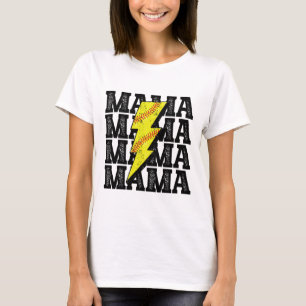 Camiseta Vintage Softll Mama Distressed Relâmpago Mãe