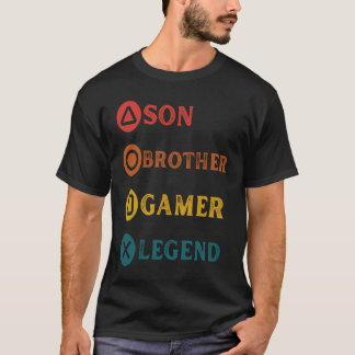 Camiseta Vintage Son Brother Gamer Legend